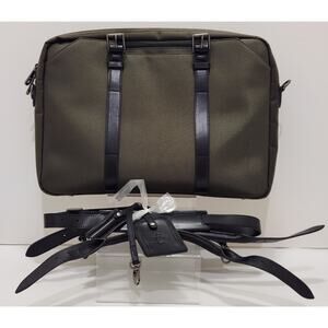 Stuart & Lau Cary Briefcase Olive Green/ Black Briefcase NWOT